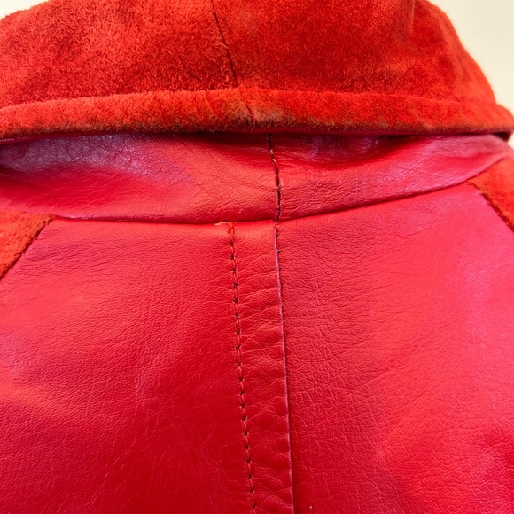 Tarazzia Internationale Size Large Red Genuine Leather Jacket - Picture 3 of 7